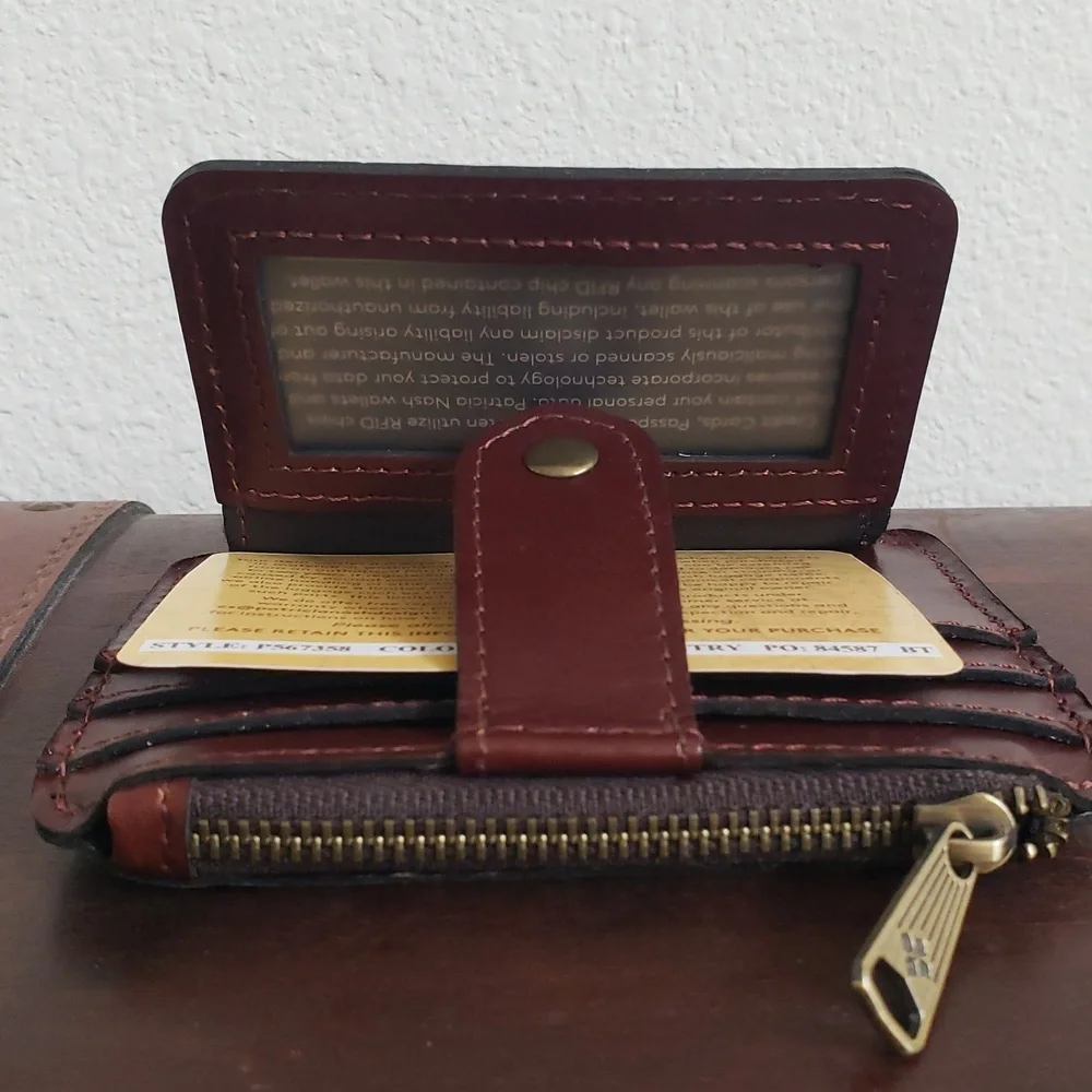 Patricia Nash Nerina Crossbody & Cassis RFID Leather Wallet English Country - Picture 7 of 16